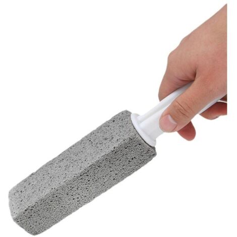 Pierre ponce de nettoyage des toilettes avec poignée ergonomique extra longue, outil de nettoyage des toilettes en pierre ponce pour enlever les taches d'eau dure des toilettes (1/5)