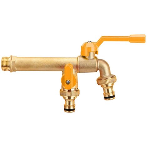 Robinet antigel pour jardin extérieur, robinet d'eau simple/double extérieur, adaptateur pour tuyau d'arrosage, facile à installer (1/4)