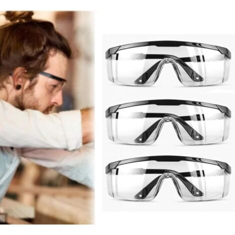 Ahlsen 3pcs Lunettes De Protection Anti-Buée et UV Lunettes et Anti-Rayures pour Les lieux de Travail, Construction, Bricolage, Laboratoire, Soudage, Chimie, Usage Personnel Confortables à Porter (1/5)
