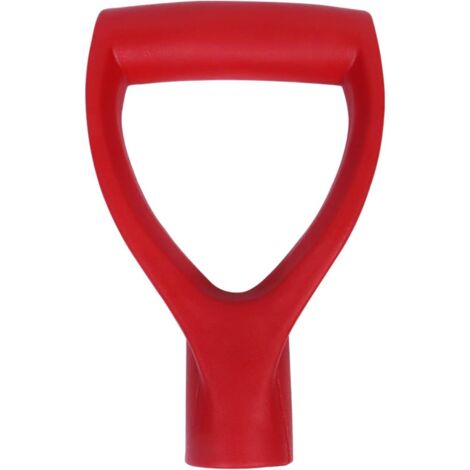 Manche de rechange pour pelle de jardin en plastique rouge en forme de D, diamètre intérieur 34 mm (1/5)