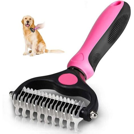 Brosse Poil Chien Brosse Chat, Râteaux de Démêlage chiens, Brosse Toilettage Enlever Poils, Peigne de Toilettage pour Sous Poil Élimine Les Sous, Râteau Démêlant pour Animaux (1/5)