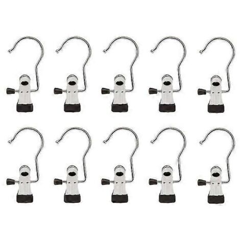 Crochet avec pince en acier inoxydable, lot de 10 (1/4)
