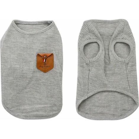 T-Shirt pour Chien, Vêtements pour Chat, 100% Coton, pour Mini-Chien, Petit Chien et Chat (S- Gris) (1/5)