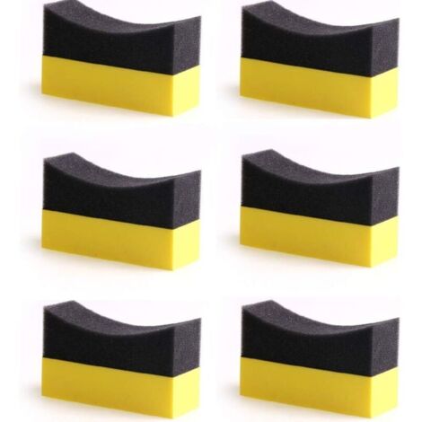Ahlsen Éponge de Nettoyage 6 pièces tampons applicateurs de Pansement de Contour de Pneu Brillant Brillant Couleur éponge de Polissage Cire (1/5)