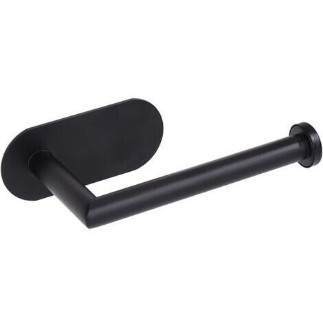 Porte Papier Noir Auto-Adhésif Toilette Acier Inox Mat Distributeur de Papier Hygiénique pour Salle de Bain et Cuisine H570 (1/5)