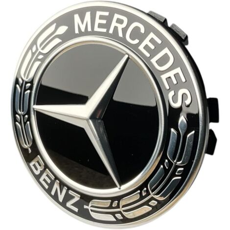 Pour Mercedes-Benz - Compatible avec les enjoliveurs de la série Benz75mm Couronne de laurier étoilée Noir (1/2)