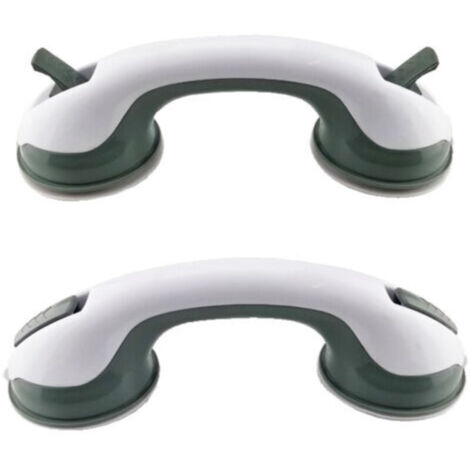 Barres d'appui pour salle de bain (lot de 2) avec ventouses 30 cm - poignée sûre, sans perçage, convient aux douches et baignoires - antidérapantes, adaptées aux personnes âgées et aux enfants, vertes