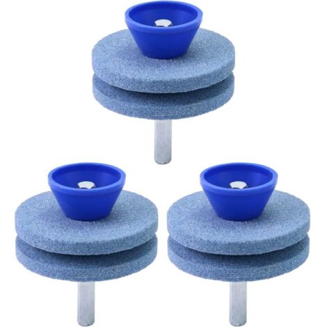 Affûteur de lame de tondeuse à gazon 3 pièces, affûteur d'outils de jardin, compatible avec les perceuses électriques et les perceuses à main (1/5)