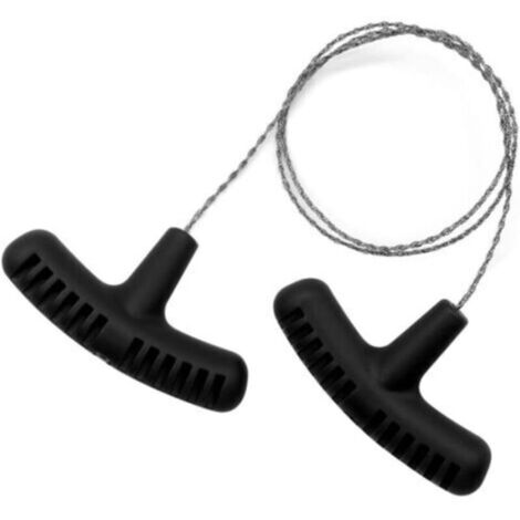 Mini scie à fil d'acier inoxydable, étirée à la main, outil multifonctionnel pour la coupe du bois au jardin et en camping, noire, 63 cm (1/3)