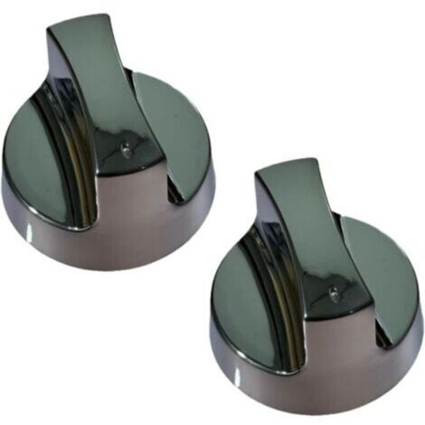 Lot de 2 boutons universels Ø6 mm pour thermostat de four, réfrigérateur, congélateur, en métal argenté, compatibles avec différents modèles. (1/5)