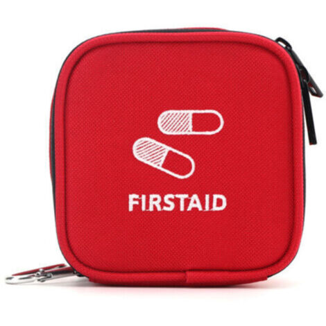 Trousse de premiers secours portable Oxford Red pour la maison, le camping et la randonnée, compacte et robuste pour les urgences et les premiers secours (1/5)