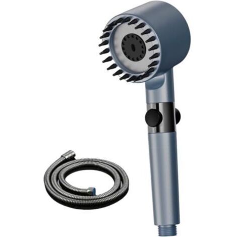 Pommeau Douche Economie Deau 4 Types de Jets Pommeau de Douche Anti Calcaire avec Tuyau Douche 1.5M (Dark blue) (1/5)