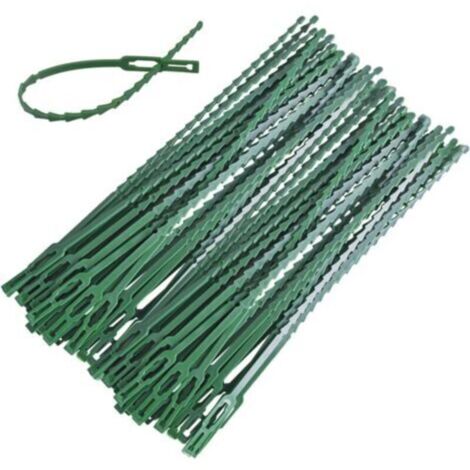 Lot de 90 attaches réglables pour plantes, 230 mm, réutilisables, en plastique, pour arbustes verts, jardinage, bricolage, maison, bureau (1/5)
