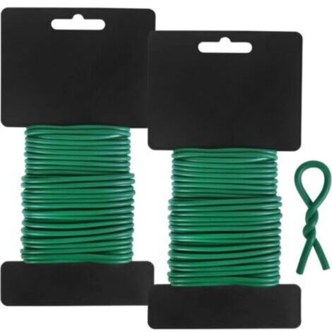 Lot de 2 fils de jardin toronnés de 3,5 mm, 10 m, pour tomates, plantes grimpantes, vignes, arbustes et fleurs (vert) (1/5)