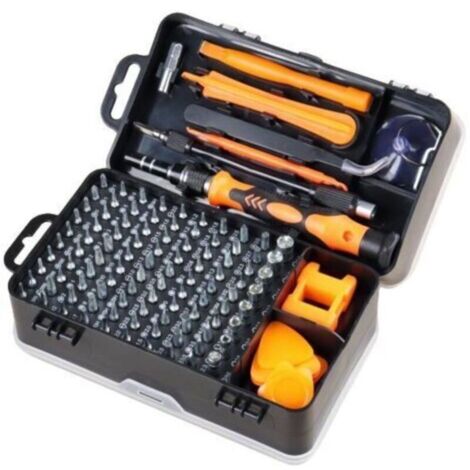 Jeu de tournevis magnétique de précision 135 en 1, embouts Torx, outils multifonctions isolés, kit d'outils manuels pour la réparation de téléphones portables (orange) (1/2)