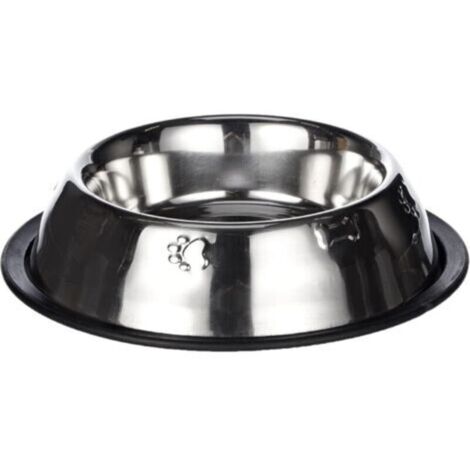 Gamelle décorative antidérapante en acier inoxydable – 600 ml/22 cm – Fond antidérapant – Pour chiens et chats – Récipient alimentaire (1/4)
