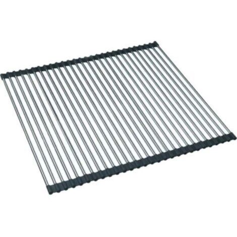 Égouttoir à vaisselle de cuisine, égouttoir à vaisselle pliable, égouttoir à vaisselle de cuisine en acier inoxydable, égouttoir à vaisselle de comptoir pour évier, tapis égouttoir à vaisselle, 47 x 5 (1/4)