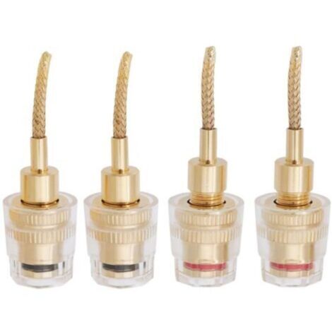 Lot de 4pcs Fiche Banane Enceinte, Fiches Banane Femelle de 4 Mm, Connecteur Tressé de 2 Mm, Connecteur Banane, Connecteur Banane Femelle 2mm pour Câble Adaptateur Hifi pour Audio (1/5)