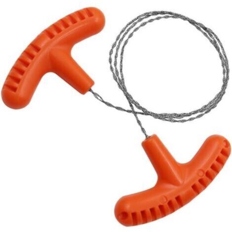 Mini scie à fil d'acier inoxydable, étirée à la main, outil multifonctionnel de jardinage et de camping pour la coupe du bois, orange, 70 cm (1/4)