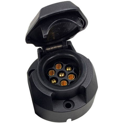 Adaptateur 7 pôles pour le raccordement de remorques et caravanes, = connecteur à vis, prise de courant 7 pôles, 12V, prise de timon pour camions, véhicules.. (1/5)