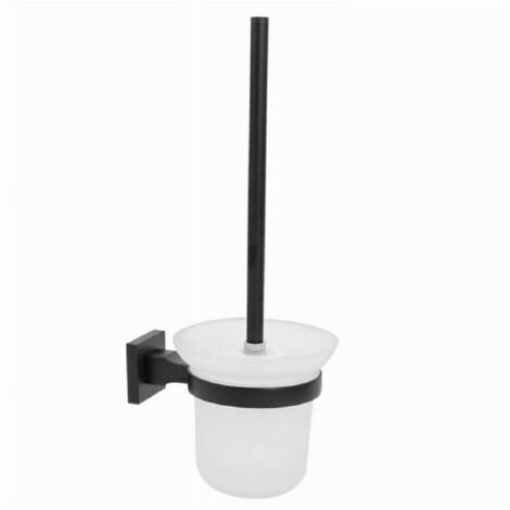 Porte-balai En Acier Et Verre Finition Noir Mat Avec Fixation Murale (1/3)