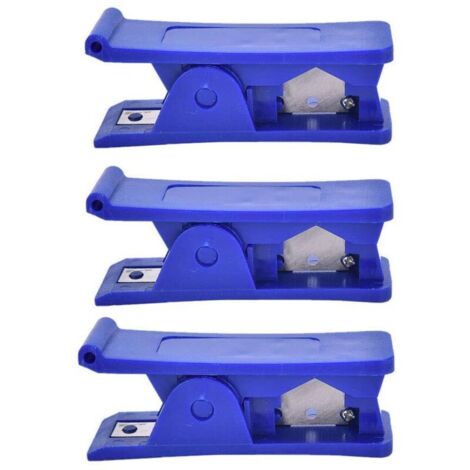 3pcs Coupe tuyau, Coupe-tube en plastique,économique en caoutchouc de silicone souple PVC PU en nylon tube de tuyau en plastique coupe-outil outil de coupe (Bleu) (1/5)