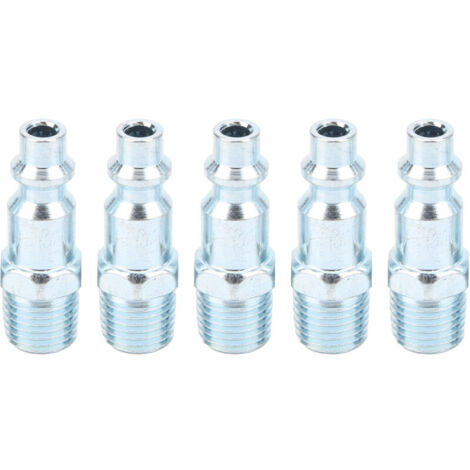 Connecteur d'outil pneumatique, prise de Style américain, raccord d'air industriel, accessoires de compresseur, 5 pièces, Corps de serrure à mortaiser 1/2 (1/5)