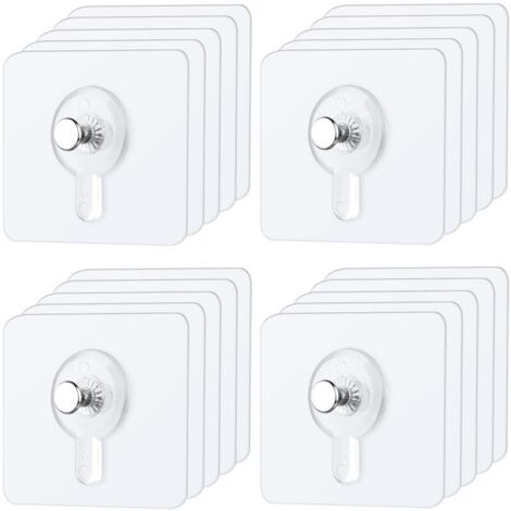 Lot de 20 Adhésif Accroche Tableau Sans Percer, Accroche Cadre Fixation Murale, Attache Cadre Adhésif Crochets pour Accroche Cadres Photo, Photos, Peintures (20) (1/5)