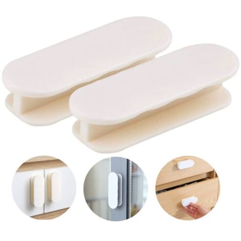 Ensemble de deux poignées pour porte-fenêtre, poignée de porte, poignée de porte autocollante, poignée de meuble, poignée de porte-fenêtre, revêtement extérieur en plastique, poignée pour meubles en v (1/5)