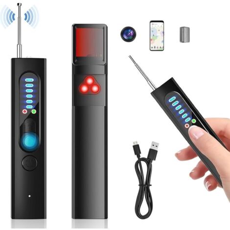comeder Détecteur Micro Espion, Détecteur de Fréquence Camera Espion, Détecteur de Signaux RF pour Localisateur GPS Tracker Appareils d'Écoute Caméras sans Fil pour Hôtel Maison Bureau Voyages (1/4)