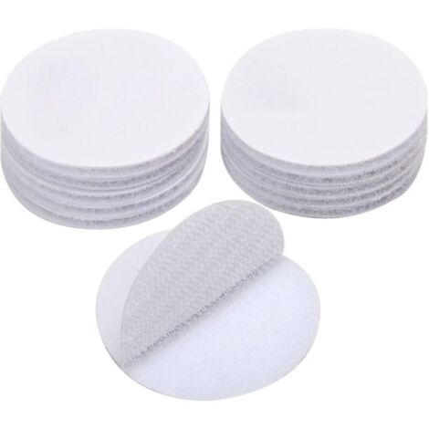 100 pièces d'autocollants double face blancs, ruban adhésif double face extra fort, rond (5 x 5 cm) (1/4)