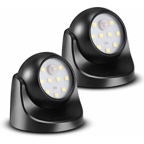 Spot LED avec Detecteur de mouvement, 2 Unités Projecteur LED Sans Fil, 150 Lumen, Sphère Amovible, Rotation et Inclinaison à 360 degrés (1/5)