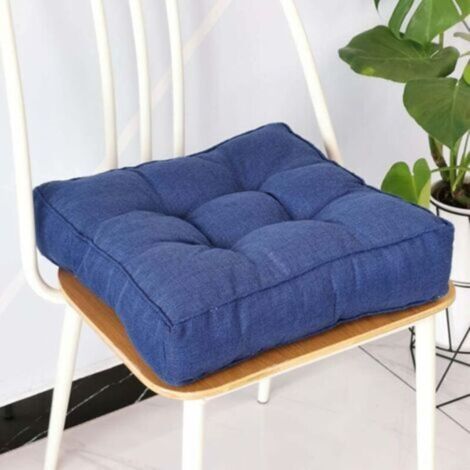 Crediri Thick Seat Cushions, Soft Dining Chair Cushions, Chair Cushions for Indoor and Outdoor Use, for Garden, Home Office (45 x 45 cm, Blue) (1/5)