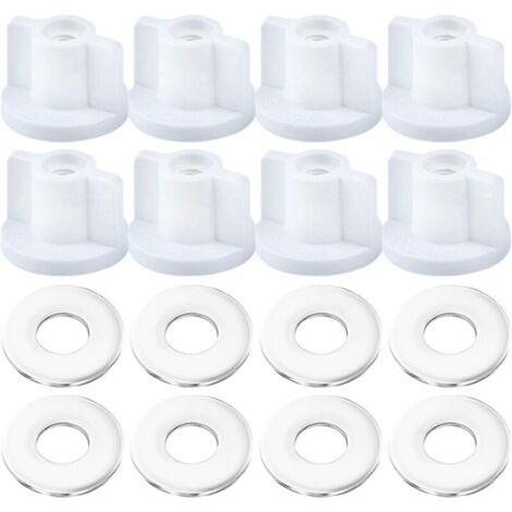 8PCS Ecrous Arrière pour Siège, Ecrous à Vis pour Abattant de 6 mm en Plastique Fixation Inférieure de Remplacement Accessoires Siège Toilette Robustes un Montage et Une Fixation Faciles(M6 filetage) (1/5)