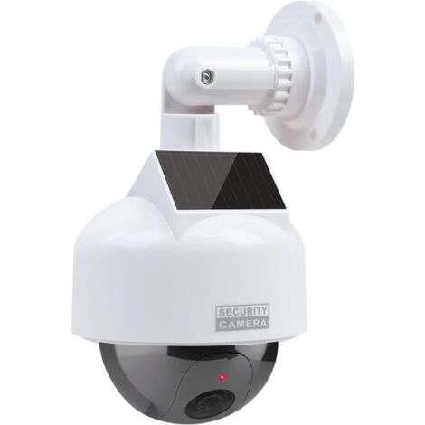 Caméra Solaire factice factice avec Objectif - Caméra de Surveillance factice - pour l'intérieur et l'extérieur