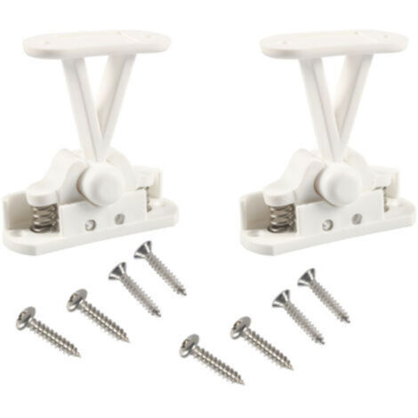 Support de porte en nylon, fixation de serrure de porte à ventouse pour trappe en T pour camping-cars, voiliers, camping-cars, bateaux, yachts, caravanes (2 pièces/blanc) (1/4)