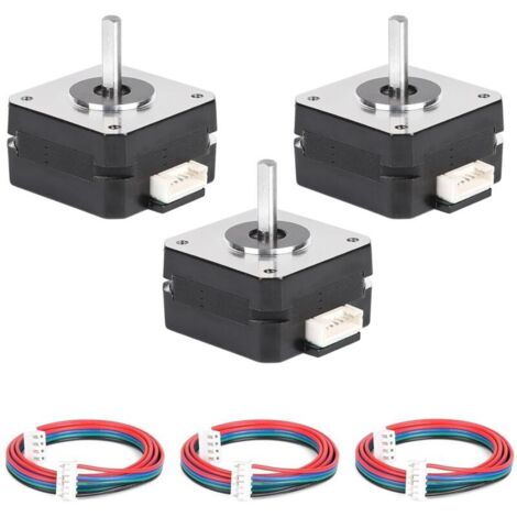 3pcs Moteur Pas à Pas Nema 17 42x23mm, 16Ncm 1,8° Par Tour, 3,6 V/1A, 2 Phases 4 Fils avec 1m Câble pour Imprimante 3D, Fraiseuse CNC, Bras Robotiques, Graveurs Laser (1/5)