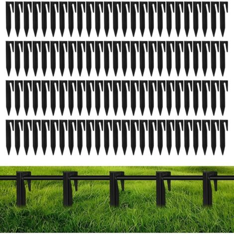 100 Pcs Robotic Lawn Mower Wire Pegs, 8.5cm Cable Fixing Pegs Peripheral Anchor Pegs Heavy Duty Plastic Garden Stakes Compatible with Gardena Husqvarna Worx Bosch (1/5)