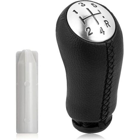 5 Vitesses Pommeau de Levier de Vitesse, Noir Cuir, avec Adaptateur, Levier de Vitesse pour Renault Clio III 2005-09, pour Megane 2 Laguna 2 2003-09, pour Clio 4 2012-19, pour Scénic II 2003-2006 (1/5)