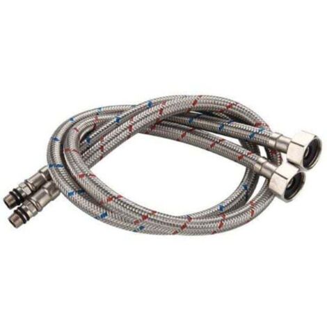 Tuyau de Raccordement Flexible Robinet en Acier Inoxydable pour Eau Chaude et Froide Mitigeur Robinet de Evier Cuisine 60cm (1/5)
