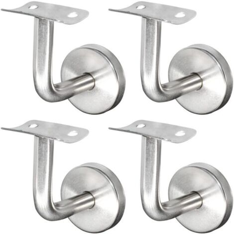 Support Main Courante Inox 304 pour Rampe Escalier Support Mural Rampe Bois Argent (4 Pièces) NPTERBL (1/4)