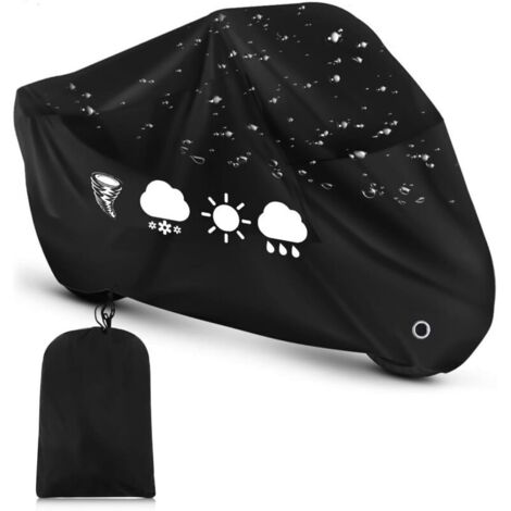 Bache Moto, Housse Moto Résistant aux déjections d'oiseaux, à l'eau, à la Poussière/Neige/Pluie, au Vent,Bache de Protection Exterieur pour Scooter Custom De 245105125 cm (1/5)