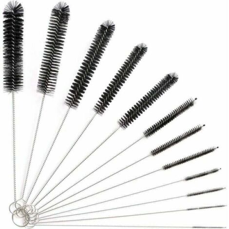 12Pcs Tube Brosse de Nettoyage,Goupillon Nettoyage,Brosse de Nettoyage Tube pour Bouteille en Verre Bébé Biberon Bouilloire Clavier, Tuyau Brosses de Nettoyage,Brosse de Nettoyage Bouteille (1/4)
