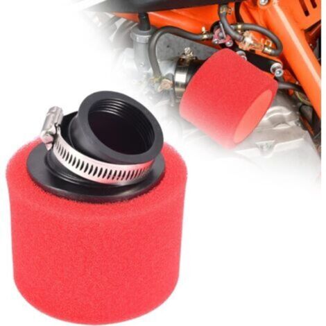 T Filtre à air 38 mm, filtre à air universel coudé pour moto 4 temps 50 cc 70 cc 90 cc 110 cc 125 cc 150 cc GY6 moto ATV cooter Quad Go Kart cyclomoteur Pit Dirt Bike-Rouge (1/5)