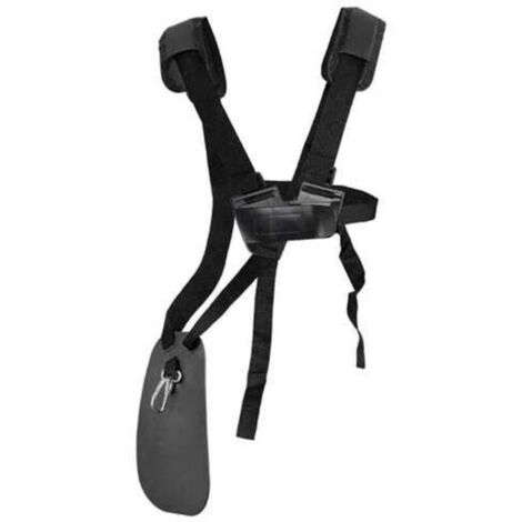 Harnais d'épaule double pour débroussailleuse (1 unité1), avec ceinture en nylon réglable robuste, pour débroussailleuses STIHL FS et KM (noir1) (1/4)