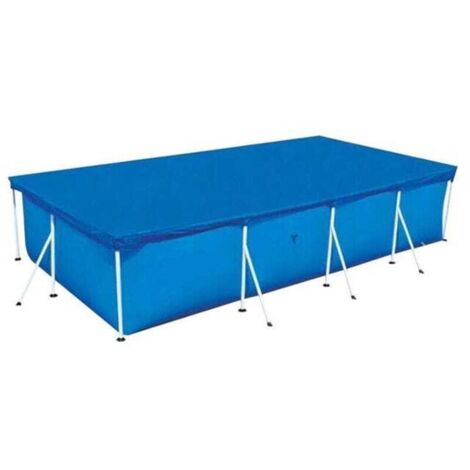 Couverture tubulaire rectangulaire pour piscine, couverture à bulles pour piscine, couverture imperméable - Bleue (220 x 150 cm) (1/5)