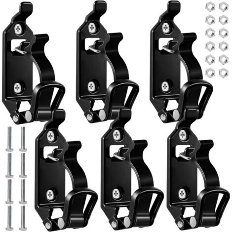 Lot de 6 supports de pelle pour barres de toit - Accessoires de pelle - Porte-balai - Porte-hache - Fermeture en caoutchouc - Support de fixation murale pour voiture, bateau, camion, outils (1/5)