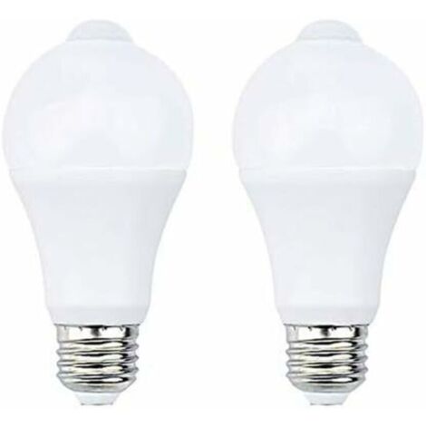 12W E27 PIR Infrarouge Ampoule LED avec Détecteur de Mouvement ON/OFF Automatiquement A60 220V 700lm équivalent 70W Halogène pour Escalier Couloir Garage（Lot de 2,Blanc Chaud 2700k） (1/5)