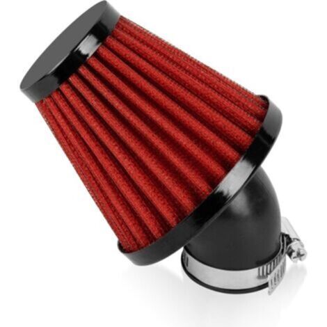 35mm Moto Filtre à Air, Filtres à Air pour Scooter de Moto, Tuyau Coudé à 45 Degrés, Universellement Utilisé pour Les vélos de Poche de Motocross (Rouge) (1/5)