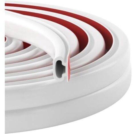 Joint Porte Fenetre Isolation et Phonique, Forme D Caoutchouc Joint de Porte, Autocollante Bande D'étanchéité Anti Froid Isolant Thermique, pour Joint porte entree, Fenetre (Blanc, 10M) (1/5)